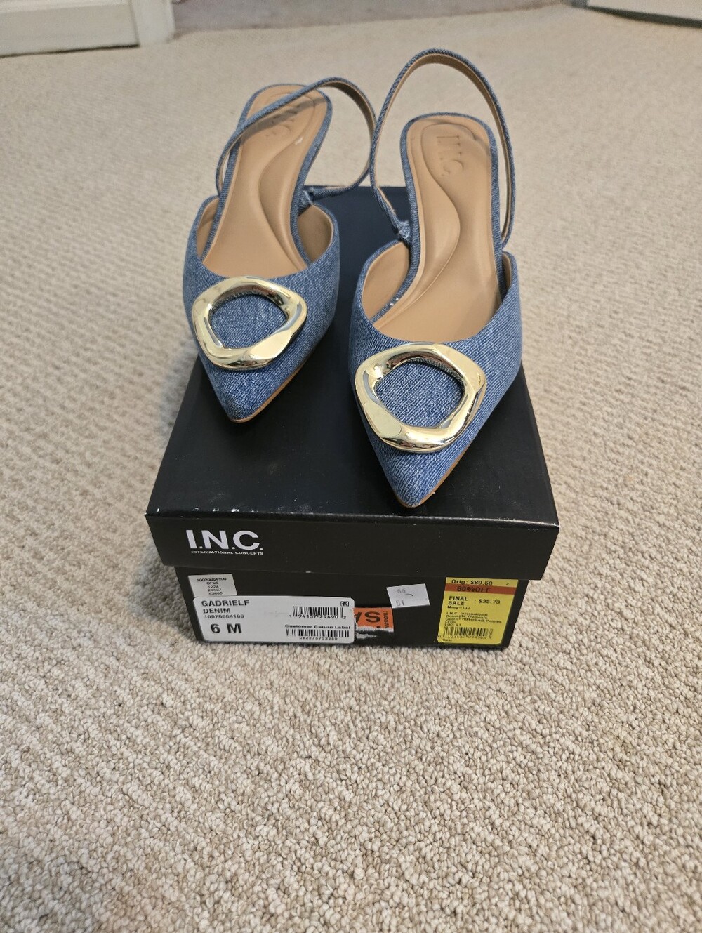 INC International Concepts Denim Slingbacks